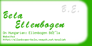 bela ellenbogen business card